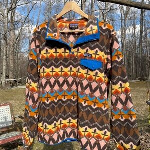 Patagonia Synchilla Champions Big Anthos Snap T Fleece Geometric W-Lg Pre-Owned